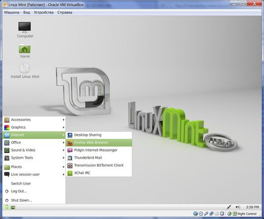 Linux-Mint-13-start Linux Mint 13 Старт с CD-диска.