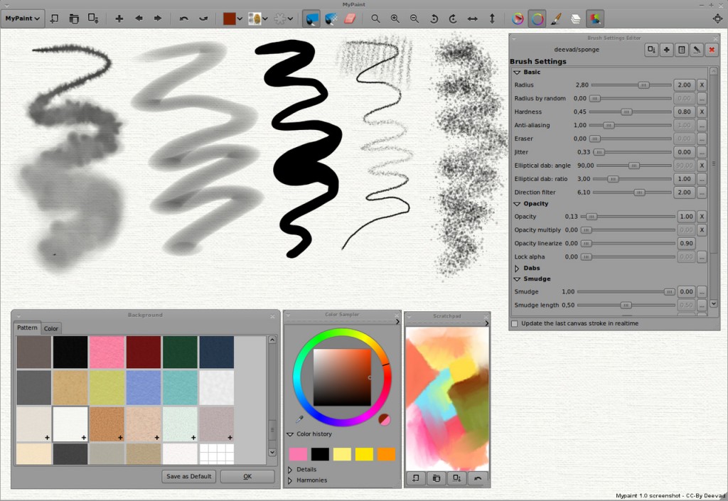 Настройка кистей в MyPaint